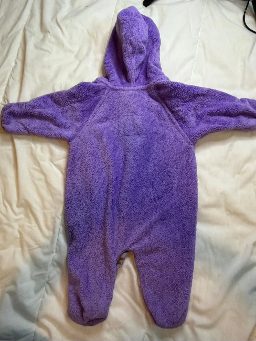 The North Face Purple Fleece Hooded Infant One-Piece Footie